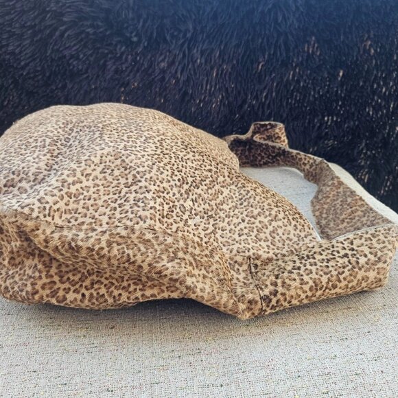 Vintage BOTTEGA VENETA Handbag Brown Animal Print Tote Bag Made in Italy Auth - Picture 5 of 11